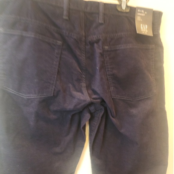 GAP Men's Straight Fit Corduroy Pants Navy Blue 40 x 32 New With Tags - Picture 5 of 7